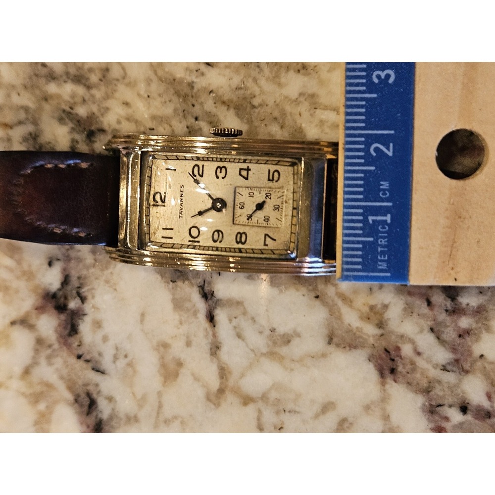 Vintage‎ Tavannes Art Deco Watch Shock Gold Tone Clamshell Case Needs Service - Picture 14 of 15